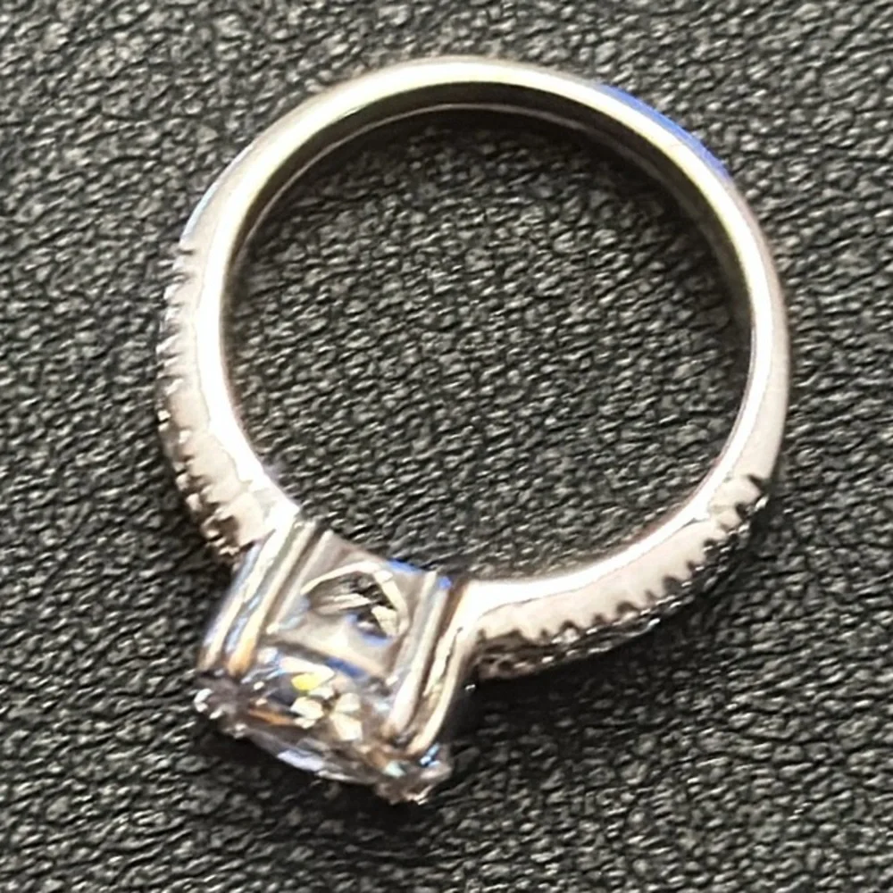 Round Turmaline With Rhodium Plated Silver-Tone Size 8.5 Ring